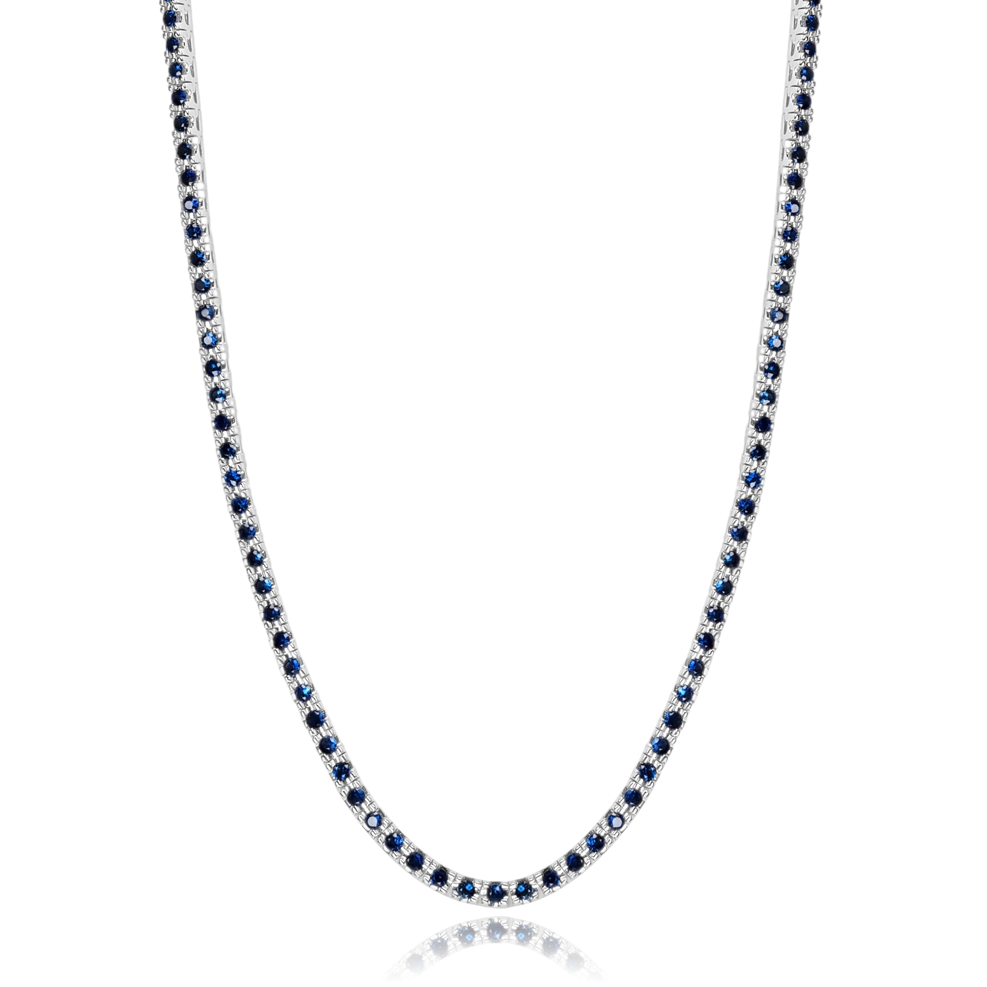 ARIHA 18KW GOLD SAPPHIRE TENNIS NECKLACE 81 SAP=2.76CT | Joseph